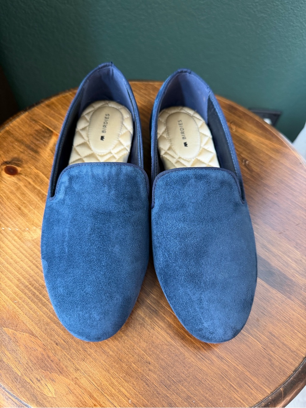 Birdies Women's Navy Suede Slip-On Loafers